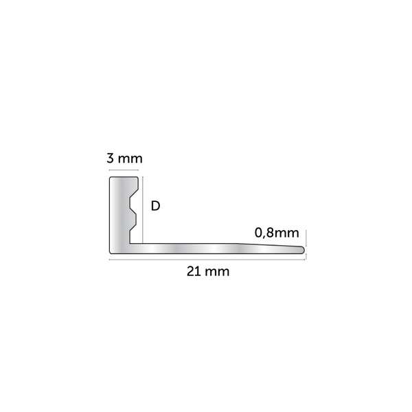 KAKELLIST L-PROFIL BORST 12MM