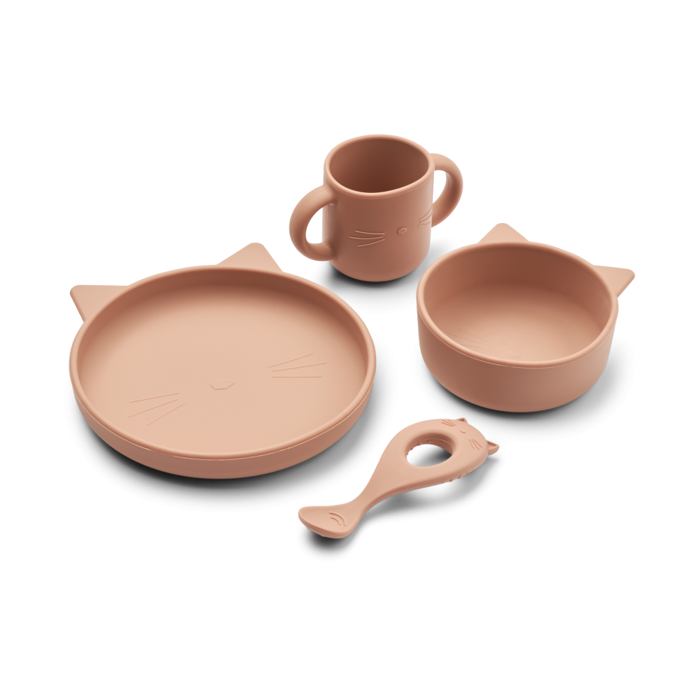 Vivi servisset silikon 4 delar, Cat dark rose