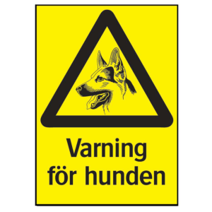 SKYLT A4 34-8414 FÖR HUNDEN 210X297MM