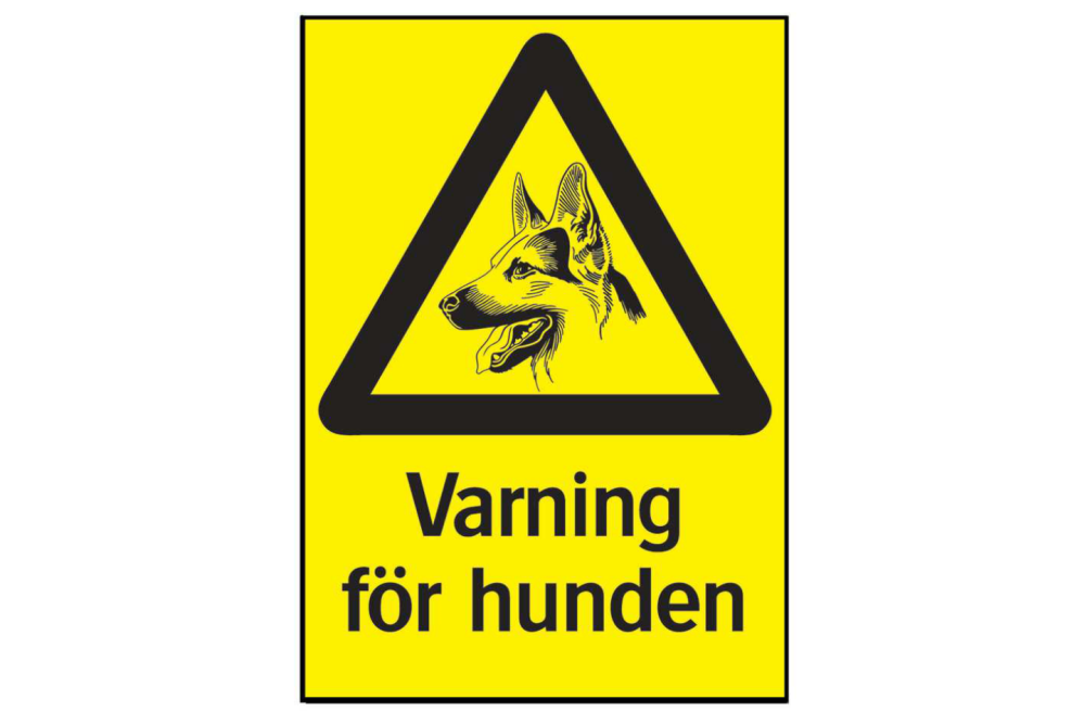 SKYLT A4 34-8414 FÖR HUNDEN 210X297MM