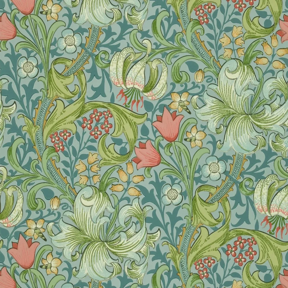 Morris and Friends Golden Lily Mineral Dmi1g3103 Grå Tapet