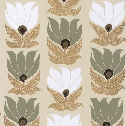 Casamance - Dauphine Grege/Vert Argil Square Jasmin tapet - Köp online