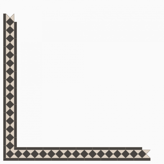 Klinker Victorian Floor Tiles bård Kingsley Black / Dover White