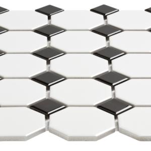 OCTOGON CELLO 29,5X29,5 WHITE/BLACK, MATT (K)