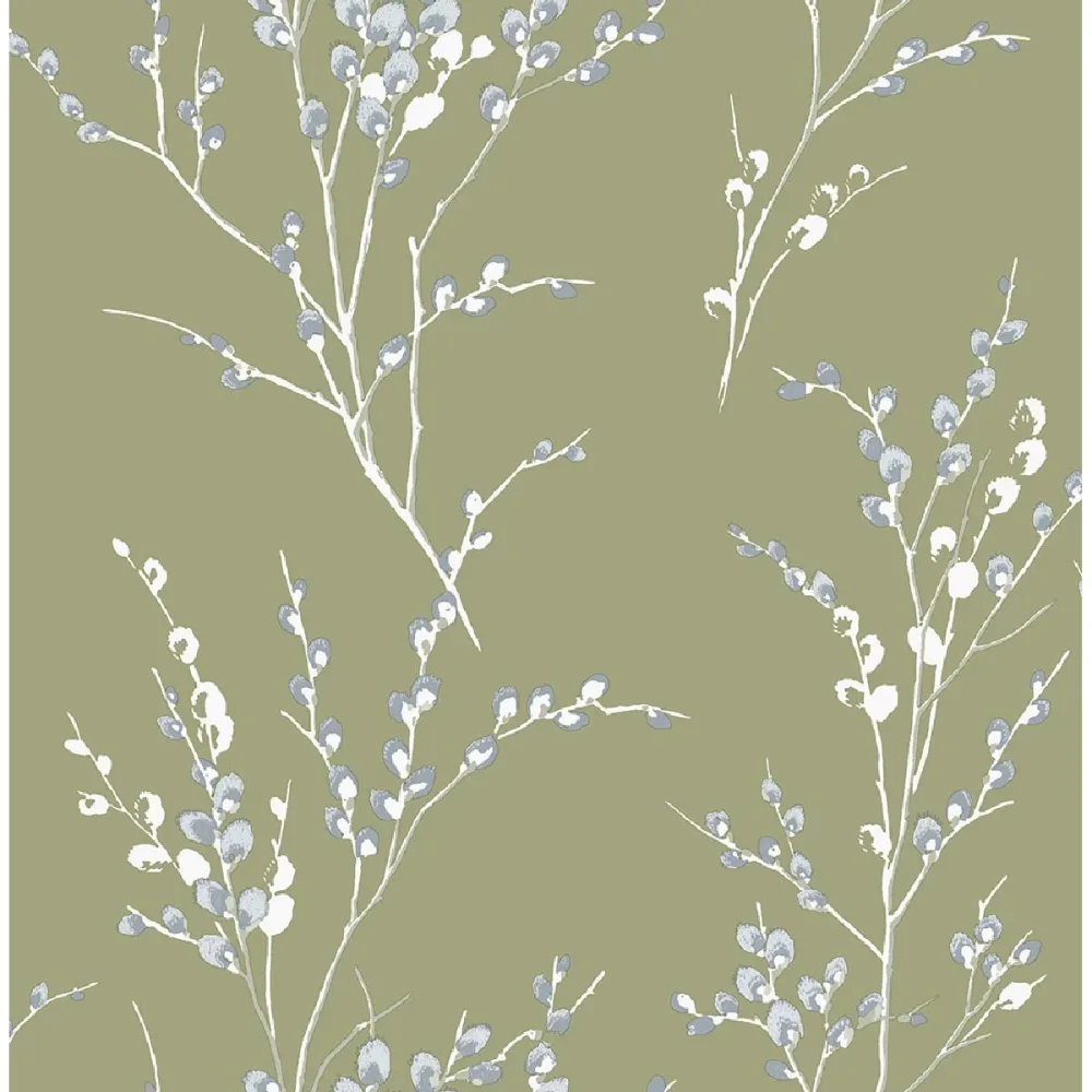 Laura Ashley Vol. 3 Pussy Willow 121074 Grön Tapet