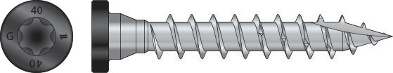 BESLAGSKRUV SSF IMPREG+ SST SVART SB-PACK 8,0X40MM 8ST