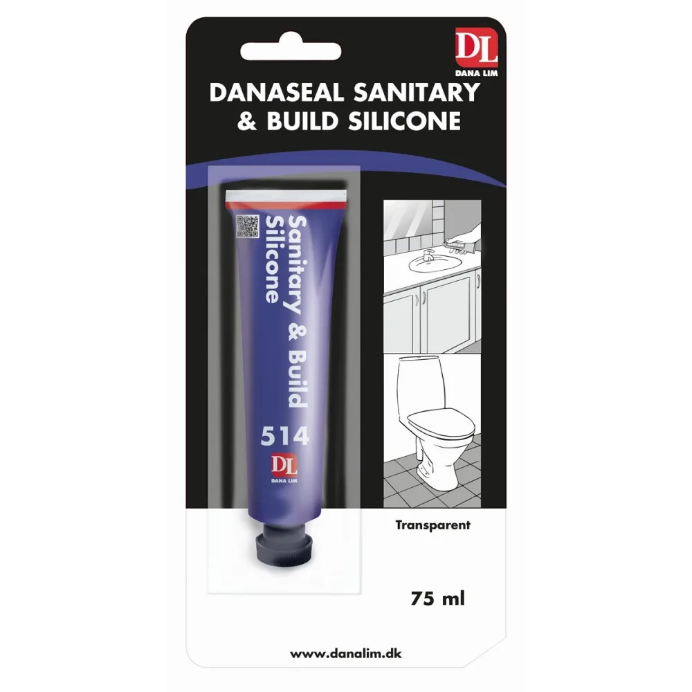Sanitet- & Byggsilikon 514 Transparent, 75ml