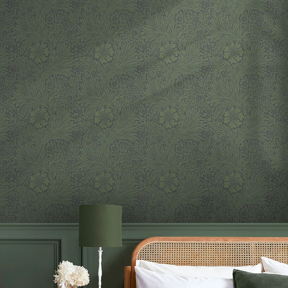 Graham & Brown William Morris At Home 124255 Tapet Marigold Fibrous Green Grön/blå