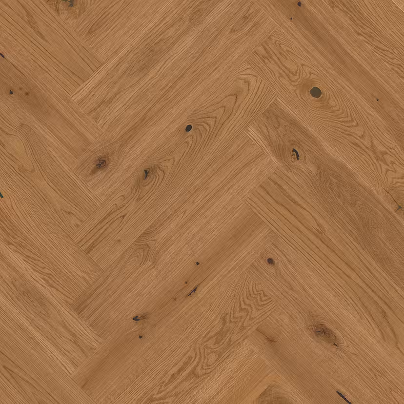 Fiskbensplank Boen Ek Honey Herringbone Live Natural HV-Olja