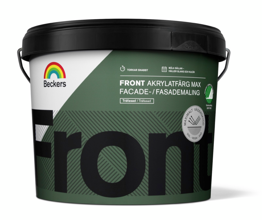 FRONT BECKERS AKRYLAT MAX 191 RÖD 1L, FALURÖD FASADFÄRG
